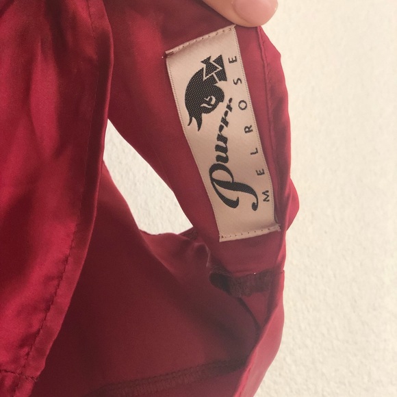 Purr melrose satin red tie back top - Picture 6 of 8